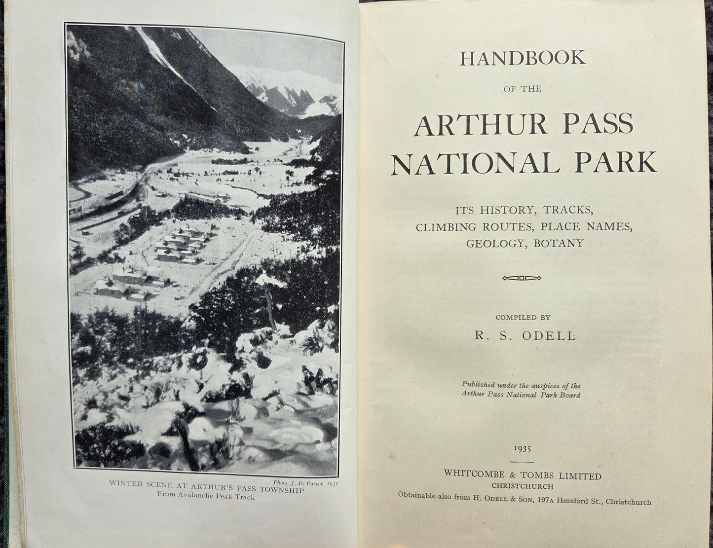 Handbook of Arthur's Pass National Park - 1935