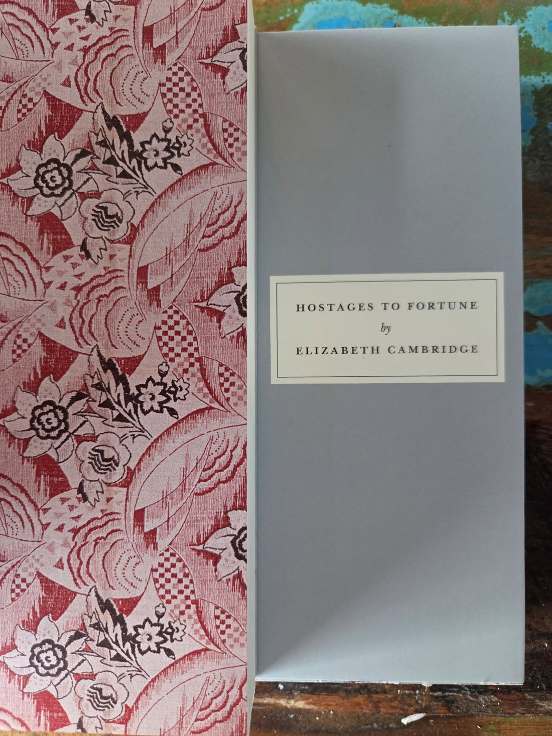 Cover of Hostages to Fortune, a 1933 novel by Elizabeth Cambridge