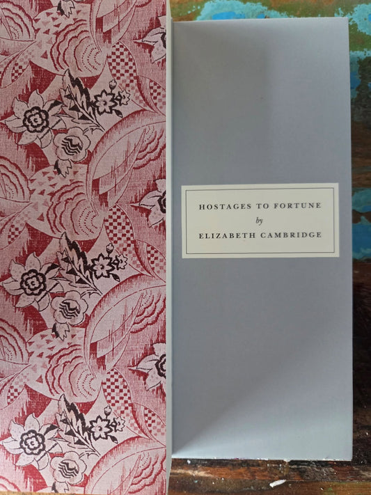 Cover of Hostages to Fortune, a 1933 novel by Elizabeth Cambridge